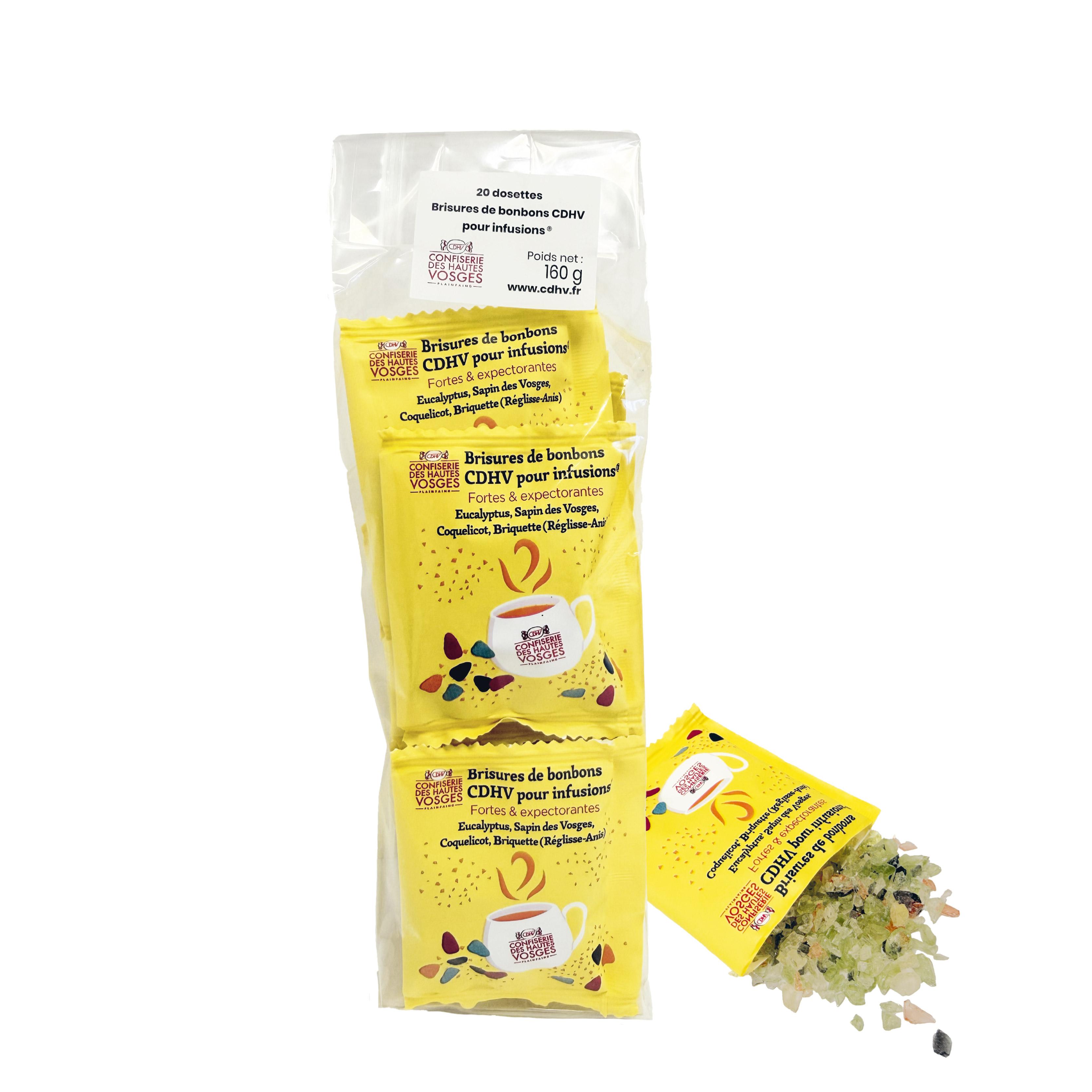20 dosettes brisures de bonbons CDHV pour infusions® extrafortes - CLASSIQUE